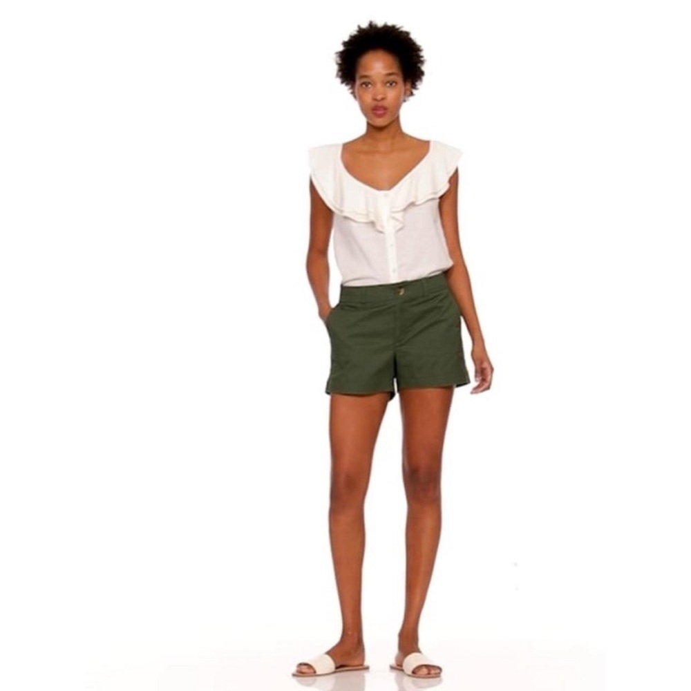 Old Navy Women's Olive Mid-Rise Twill Everyday Cargo Shorts